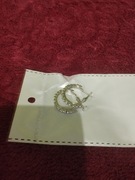 Nowe kolczyki małe koła kółka kółeczka, cyrkonie, średnica 2,5 cm. 