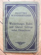 Mapa Richters Wanderbucher Góry Wałbrzyskie, Sowie i Kłodzkie 1914 r
