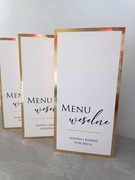 Menu weselne Glamour złote na ślub karta dań