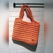 Łososiowa torba shopperka polski sznurek handmade