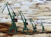 Obraz abstrakcyjny, Gdańsk, Dźwigi Żurawie P22 P21 P20 P19