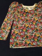 Sweter z bufkami w kwiatki z moherem H&M L 40 