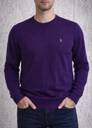 Sweter Męski Wełniany Fioletowy Polo Ralph Lauren 100% Merino Wool S Nowy !