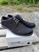 Buty eleganckie półbuty czarne skórzane galowe 37