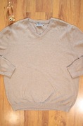 Sweter Tu r. L beżowy dekolt v męski bawełniany dł rękaw 