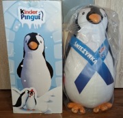 Nowa duża maskotka pingwin Kinder Pingui 50 cm z dekoracyjną szarfą