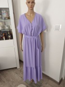 Sukienka w kolorze liliowym, maxi z paskiem w komplecie. L14