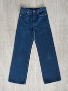 H&M &Denim spodnie jeansowe jeansy dżinsy szerokie nogawki wysoki stan