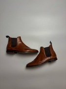 Crockett & Jones – skórzane botki Chelsea brązowe cielęca skóra Made UK