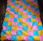 Koc pled narzuta patchwork handmade 122 x 155 cm