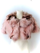 NOWA DAMSKA KURTKA FUTRO Z NATURALNEGO LISA FIRMY FITELLE ROZMIAR M ROZOW