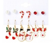 Zestaw kolczyków Święta Bałwanek Mikołaj renifer 6 par