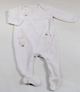 Marks&Spencer * Welurowy pajacyk z aplikacjami 74 cm