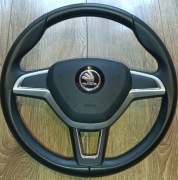 Kierownica Trójramienna + AirBag Skoda Octavia Superb Yeti Fabia Skóra 