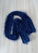 Szalik damski -granat z błyszczącą nitką  190cm/17cm