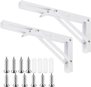 Zestaw 2 składanych wsporników półek 25,4 cm – stalowe,biały