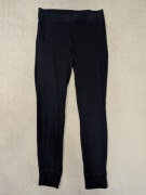 Granatowe bawełniane spodnie legginsy H&M 146 - 152