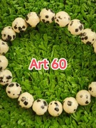 Koraliki, kamień naturalny jaspis Dolmatyn do tworzenia biżuterii Art 60