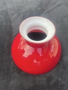 Szklany, czerwony klosz do lampy naftowej lub elektrycznej Vintage (3a)