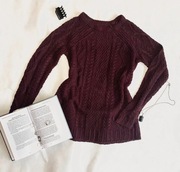 Sweter bordowy burgundowy Pull&Bear S
