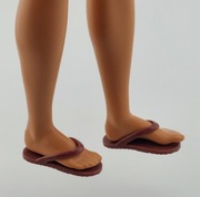 Buty dla Barbie Ken figurek akcji 1:6 brązowe klapki