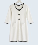 Damski sweter biały wiskoza z krótkim rękawem Catarina Lemam 36/S