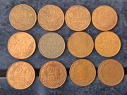 Holandia 2 1/2 Cent 1880-1941 12 sztuk 