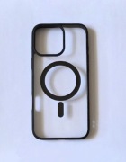 Etui/case przezroczyste z magsafe czarne iPhone 16 pro max