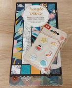 Jungle vibes (baza, vellum, naklejki) + buttony (badziki) 