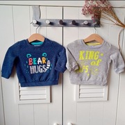 bluza 68 komplet bluzy zestaw szara granatowa bawełniana długi rękaw wiskoz