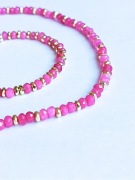 Komplet z różowego AGATU I HEMATYTU 