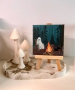 Obrazek na sztaludze duch kot jesień halloween obraz 