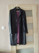 Płaszcz czarny damski za naturalnej skóry rozmiar 38/40