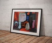 Pomarańczowy obraz malarski Martwa natura wystrój 50x70