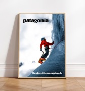Patagonia climber mountain góra plakat A3 z ramą (29,7 cm x 42 cm)