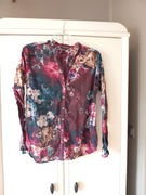 Tommy Hilfiger 38M czerwona kolorowa bordowa damska koszula w kwiaty