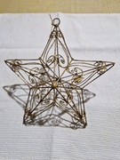 Gwiazda 3D ażurowa złota metalowa duża do powieszenia 24cm 