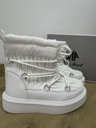 Zimowe białe śniegowce damskie, roz. 36-40 wygodne i stylowe