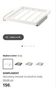 Ikea komplement wysuwany wieszak na spodnie biały 50x58