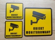 Tabliczka Obiekt Monitorowany + 2 mniejsze sztuki gratis.