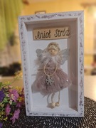 Aniołek w białej ramce/Rękodzieło 