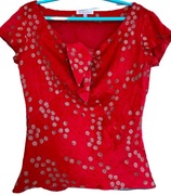 Bluzka QUIN DONNELY. Jedwab i bawełna. Złote kropki. Roz. 36/S