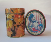 Zestaw 2 szt vintage puszka miś teddy bear vintage miś 