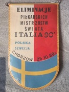 Proporczyk El. MŚ Italia 90' Chorzów Polska Szwecja