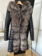 Kurtka kamizelka z skóry naturalnej futro z lisa S/M Turcja