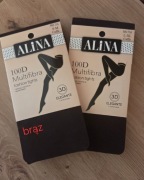 RAJSTOPY ALINA GŁADKIE MULTIFIBRA 100 DEN 3D brąz r. S/M lub L/XL