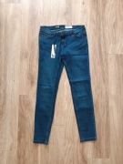 Niebieskie jeansy skinny leg low waist skinny fit rurki niski stan w31 l34