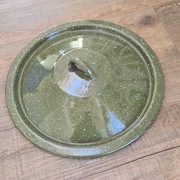 DUŻA POKRYWKA EMALIOWANA -PRL