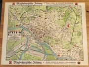 Pharus Plan Stettin Szczecin plan miasta mapa  Oryginał 1912