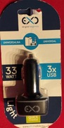Ładowarka samochodowa uniwersalna 33W szybkie ładowanie quick charge 3x USB